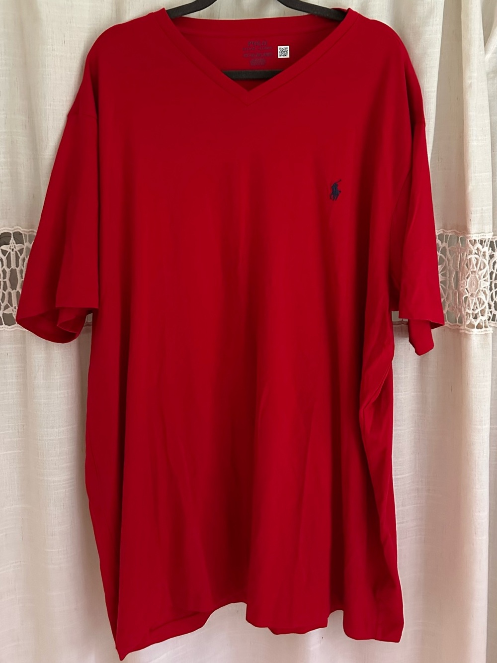 Polo by Ralph Lauren Red V-Neck Short Sleeve Tee with Navy Pony